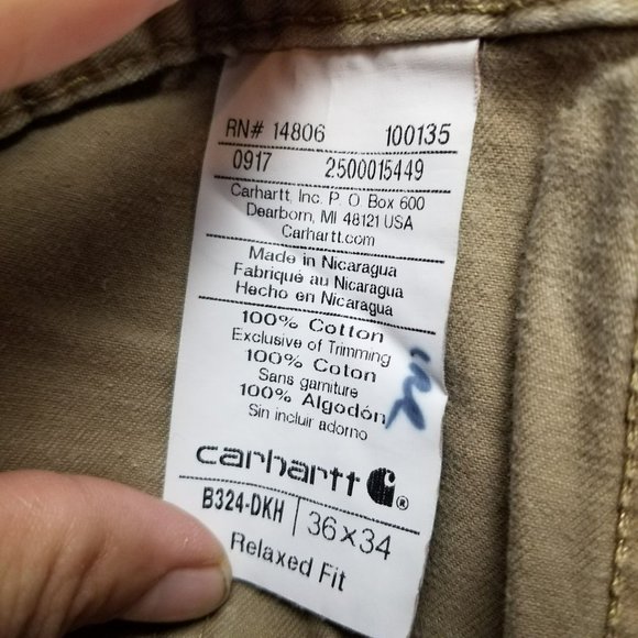 Carhartt Pants Mens 36x34 Tan Cotton High Rise Relaxed Fit *Read* - Picture 12 of 14